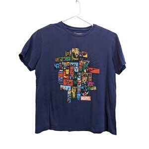 Marvel Blue Super Heroes Plus Sized Disney TShirt XL